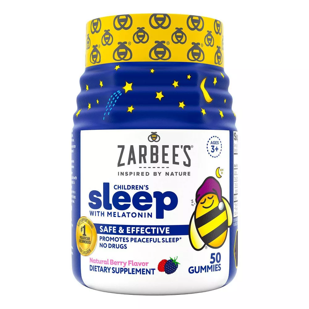 Zarbees Childrens Sleep with Melatonin Gummies, Natural Berry Flavor, 50 Ea